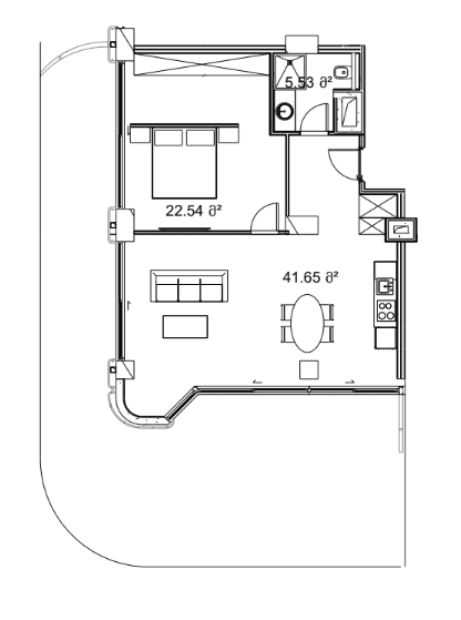 1-комн., 134.4 м²