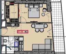 1-комн., 61.5 м²