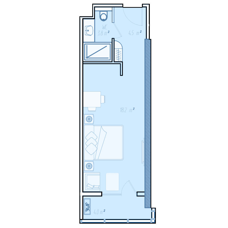 Студия, 34.2 м²