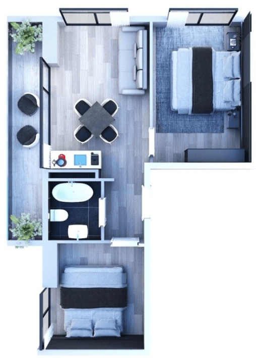 3-room, 61 m²