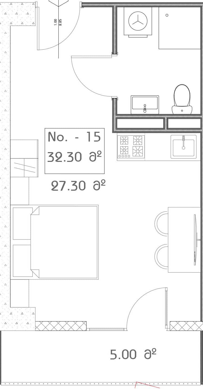 Studio, 31.3 m²