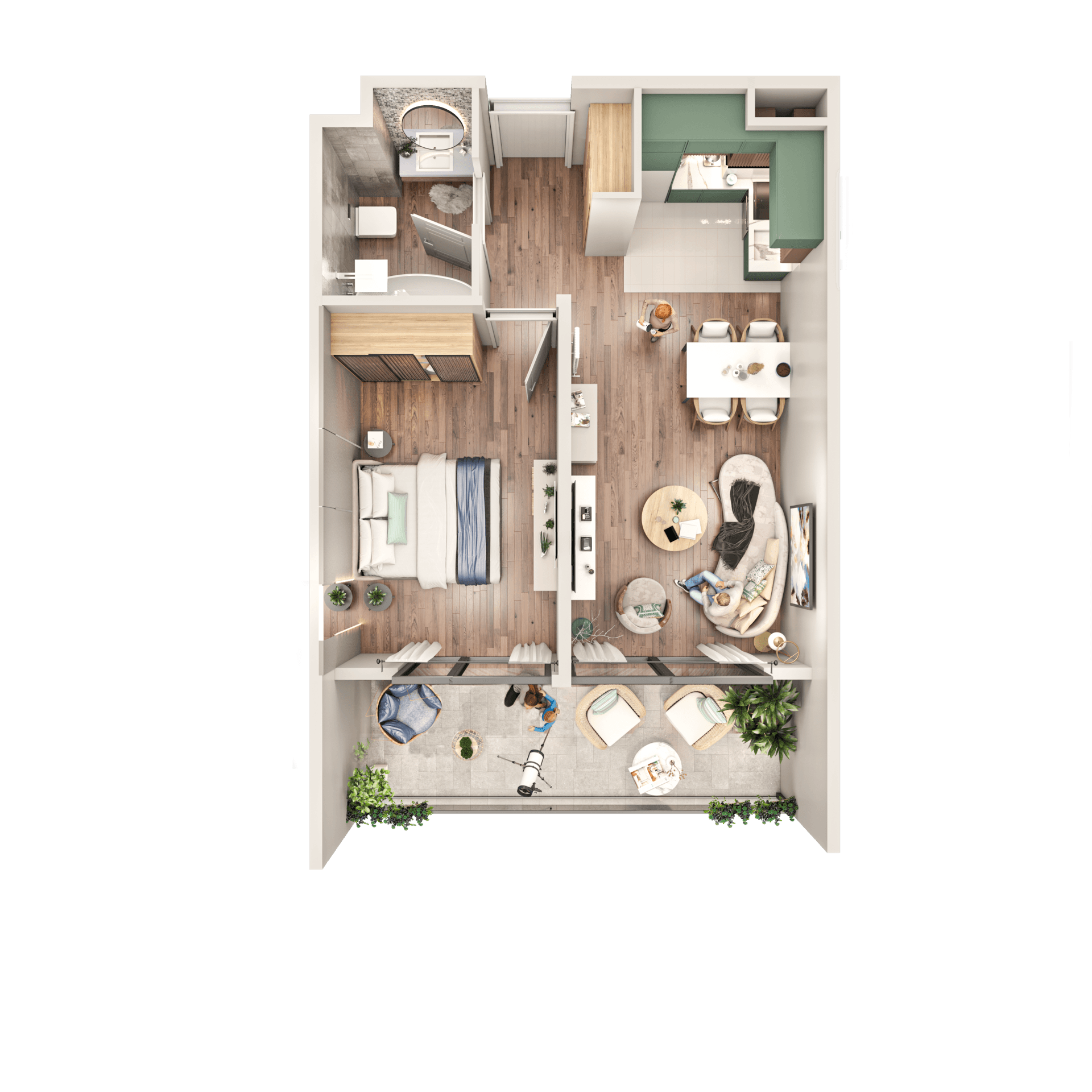 两居室, 54.5 m²