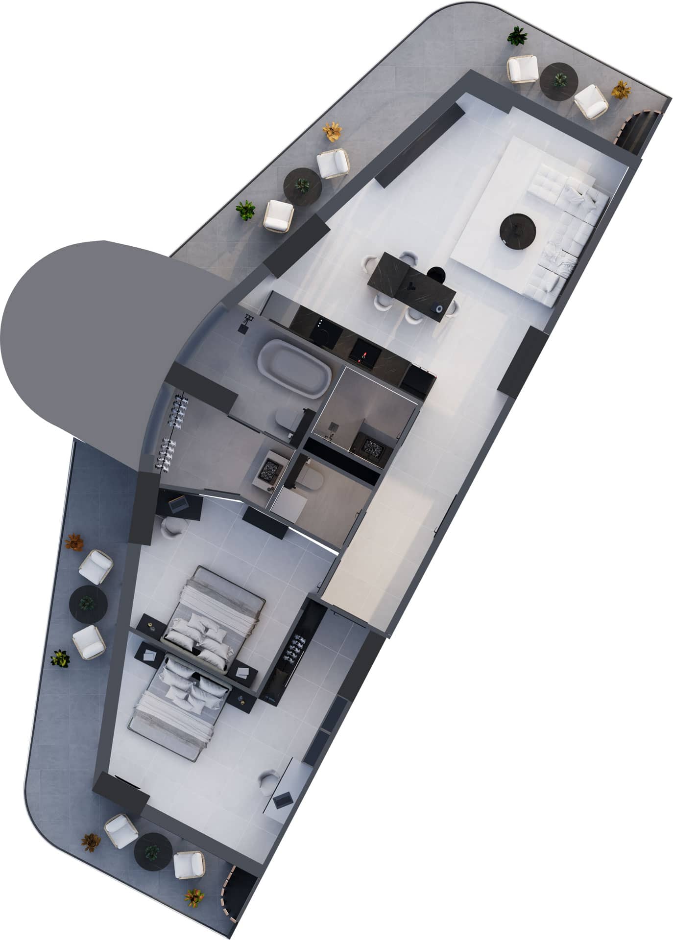 三居室, 134.5 m²