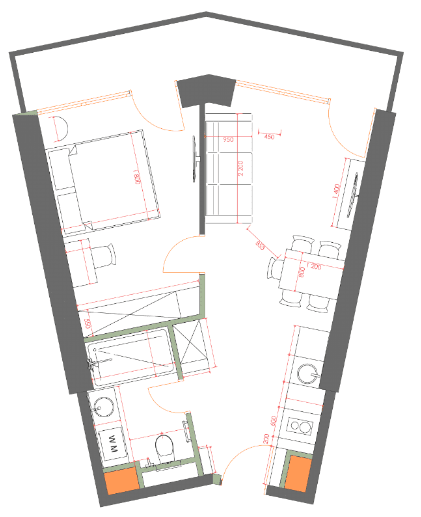 1-комн., 49.6 м²