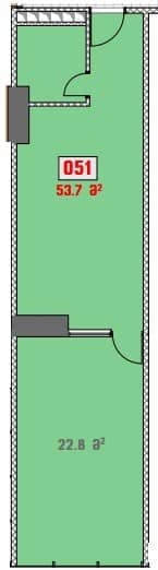 Студия, 53.7 м²