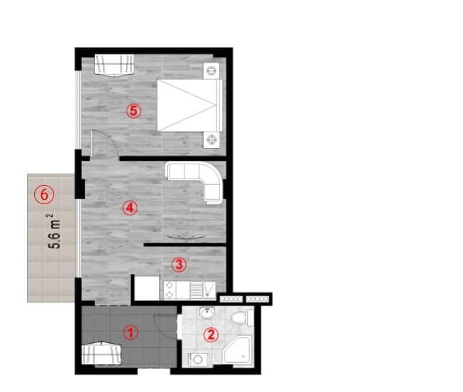 1-комн., 48.5 м²