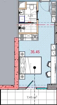 Studio, 35 m²