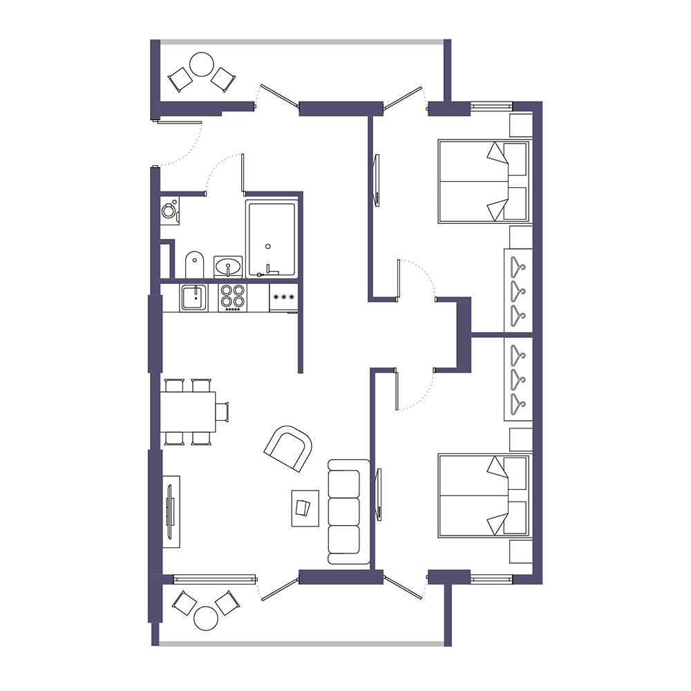 2-room, 97 m²