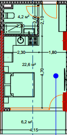 Студия, 34.2 м²
