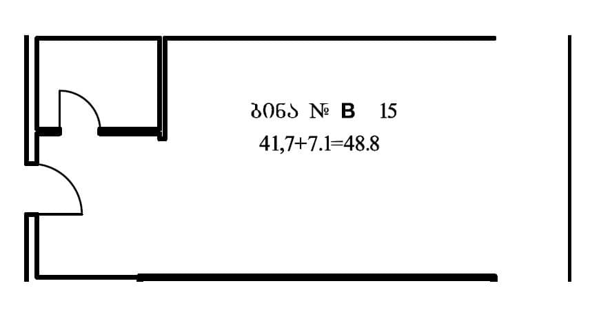 Студия, 48.8 м²
