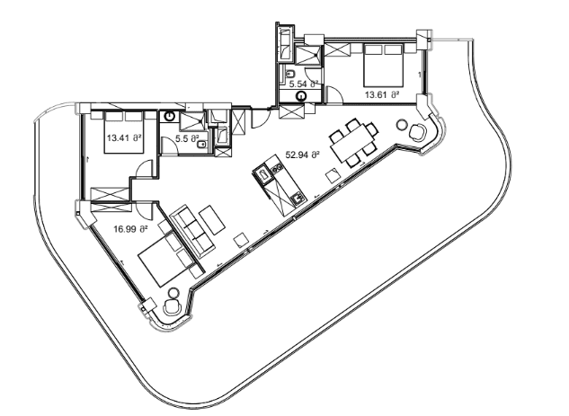 3-ოთახიანი, 229.7 მ²