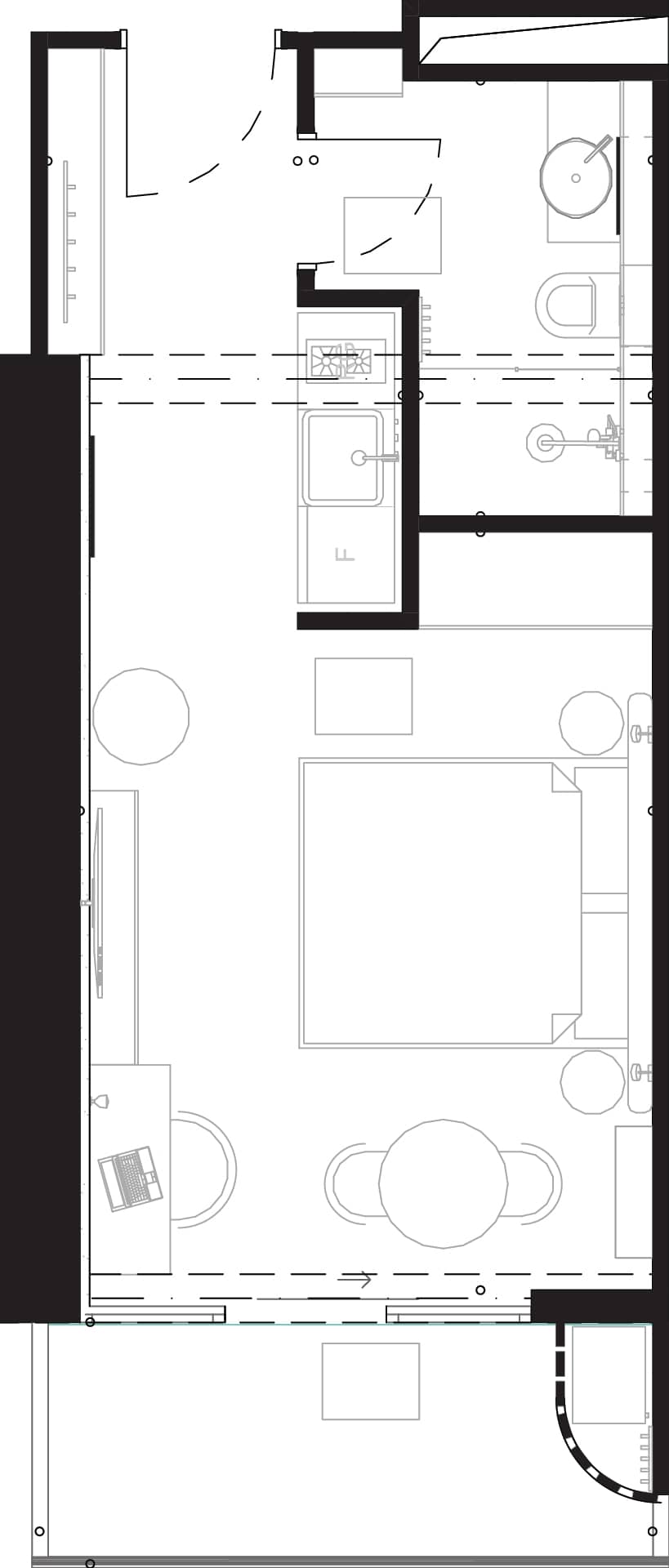 一居室, 34.4 m²