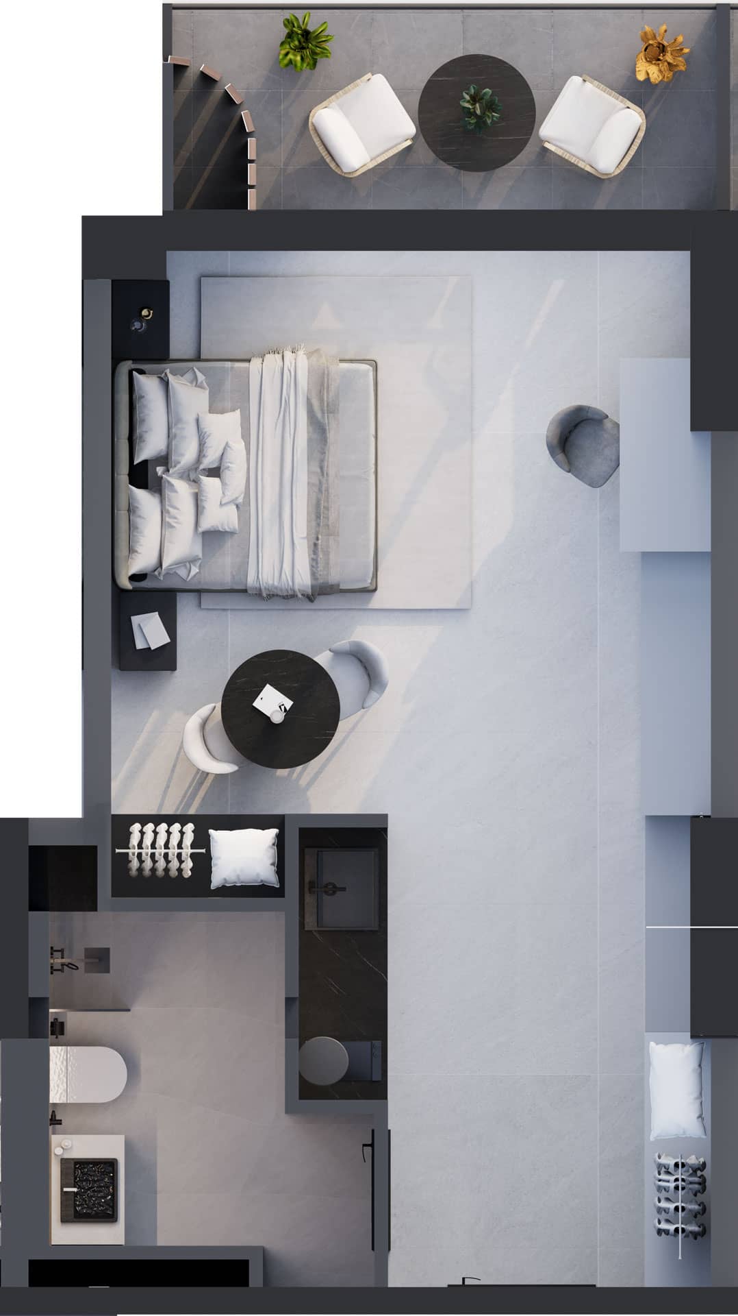 一居室, 42.4 m²