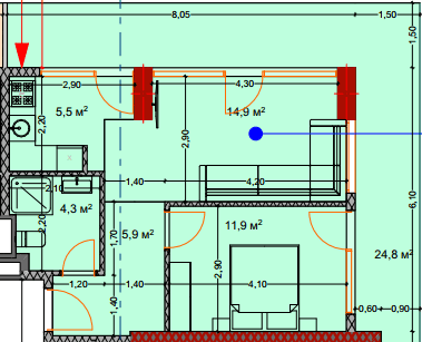2-комн., 68.7 м²