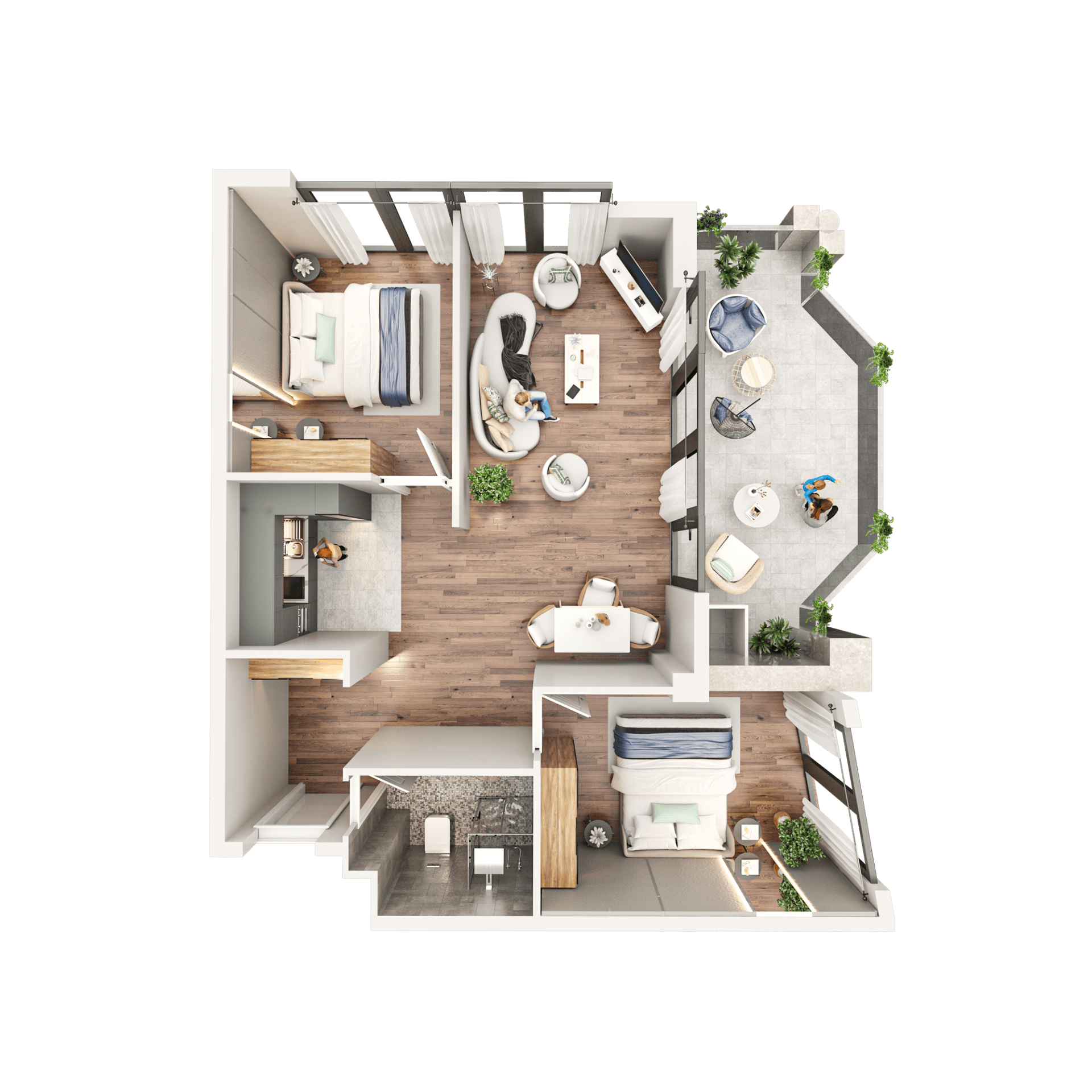2-room, 66.5 m²