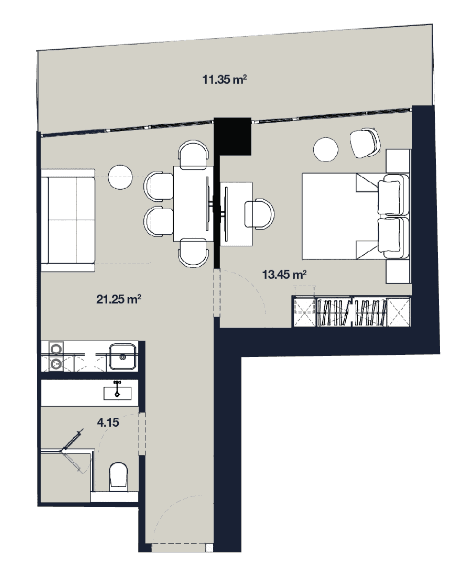 1-room, 50.2 m²