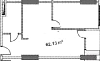 1-room, 62.1 m²