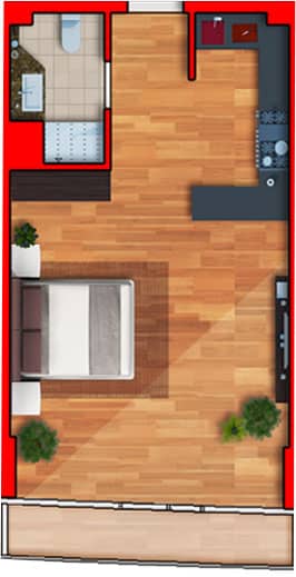 Студия, 45.2 м²