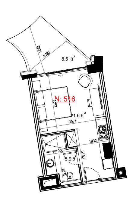 Studio, 36 m²