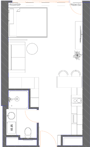 Студия, 34.9 м²