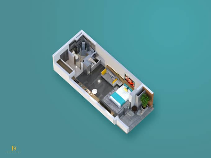 Studio, 33.6 m²