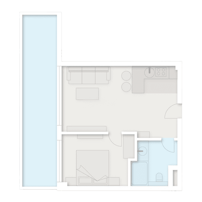 Студия, 53.6 м²
