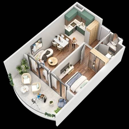 2-комн., 58.5 м²