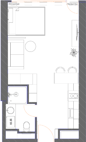 Студия, 34.9 м²