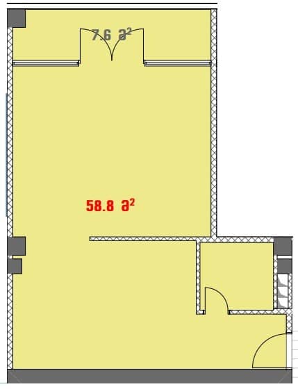 Studio, 58.8 m²