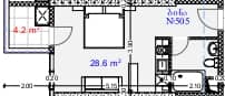 1-комн., 32.8 м²
