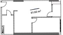 1-комн., 61.8 м²