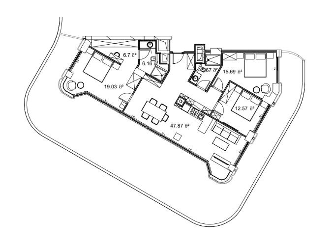 三居室, 234.9 m²