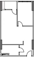 一居室, 59.1 m²