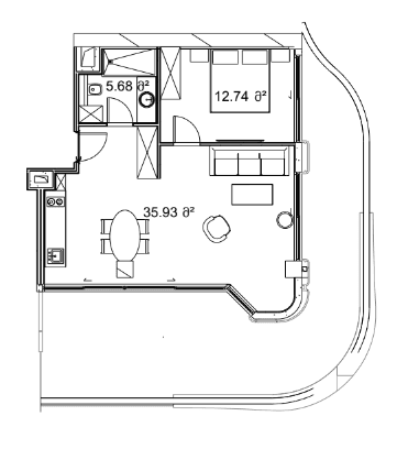 1-комн., 100.4 м²