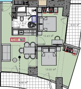 2-комн., 72.5 м²