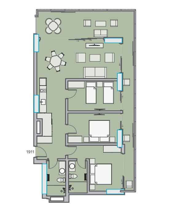 4-room, 131.6 m²