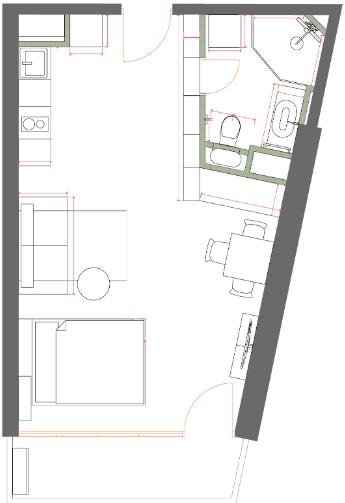 Студия, 40.3 м²