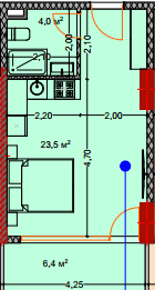 Студия, 35 м²