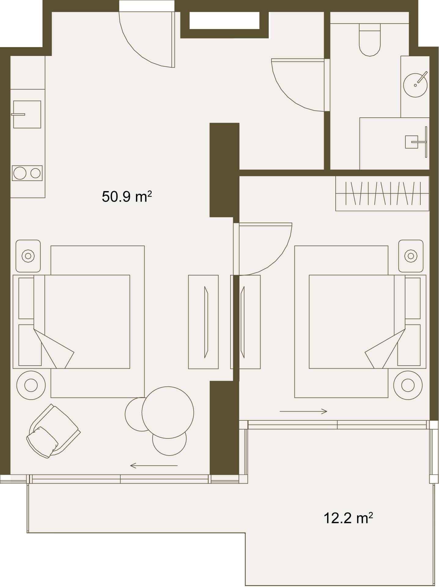1-комн., 63.7 м²