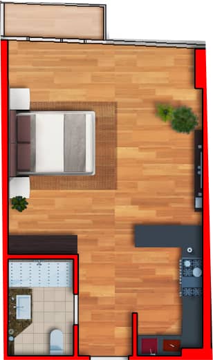 Студия, 42.2 м²