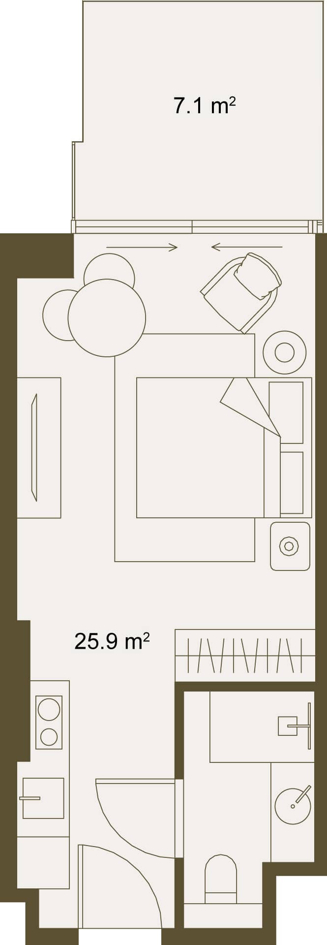 单间, 31.2 m²