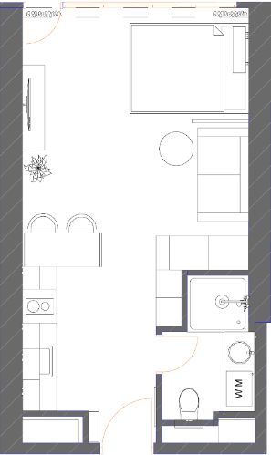 Студия, 34.9 м²