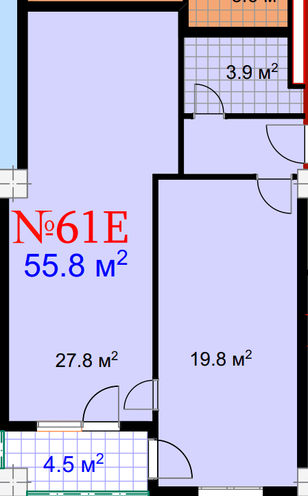 1-room, 60.3 m²