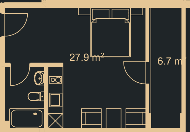 1-комн., 48.8 м²