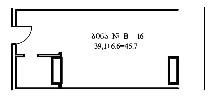 Студия, 45.7 м²
