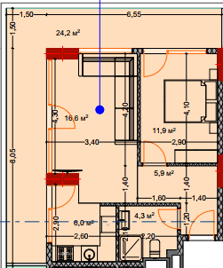 两居室, 72.4 m²