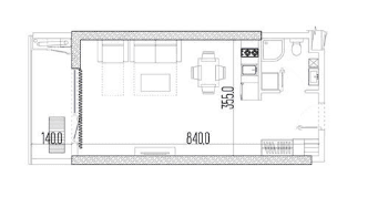 Studio, 34.7 m²