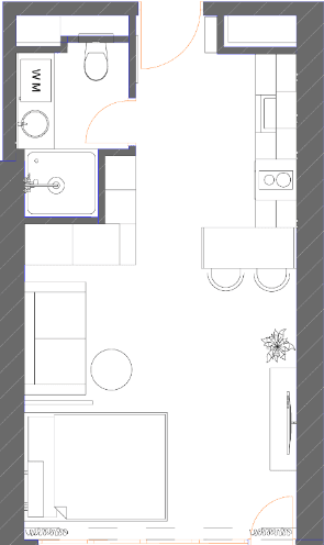 Studio, 39.7 m²