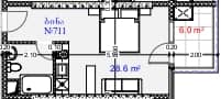 Studio, 34.6 m²
