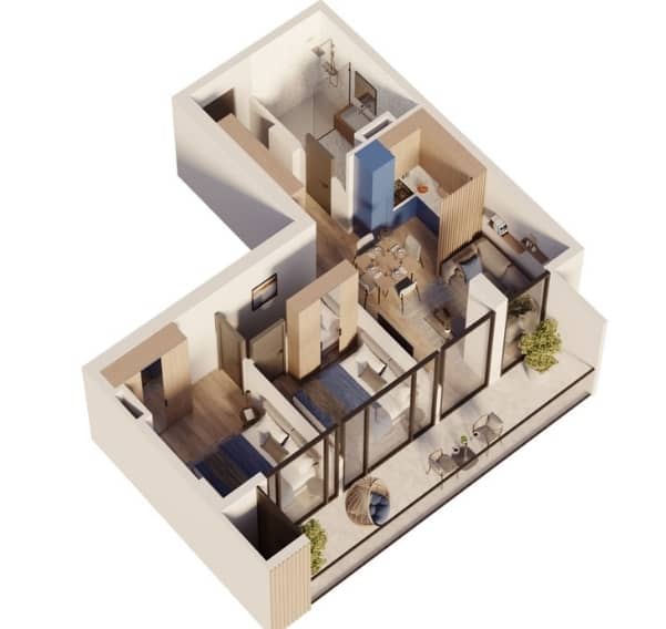 דירת שלושה חדרים, 63.4 מ״ר